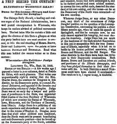 “A Peep Behind the Curtain!,” Milwaukee (WI) Sentinel, October 12, 1858