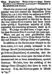 “The Popular Majority,” Milwaukee (WI) Sentinel, November 9, 1858