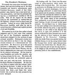 “The President’s Weakness,” New York Times, December 7, 1858 (Page 1)