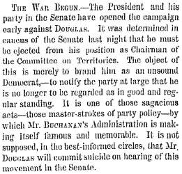 “The War Begun,” New York Times, December 10, 1858