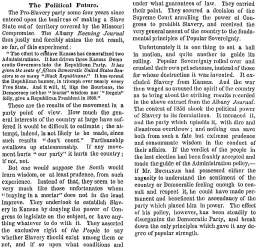 “The Political Future,” New York Times, February 26, 1859 (Page 1)