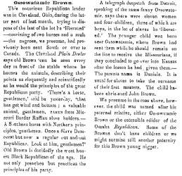 “Ossowatamie [Osawatomie] Brown,” (Omaha) Nebraskian, April 2, 1859