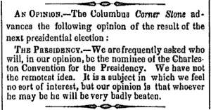 “An Opinion,” Charleston (SC) Mercury, May 3, 1859