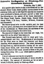 “Extensive Conflagration at Pittsburg,” New York Herald, May 8, 1859