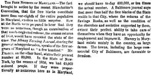 “The Free Negroes of Maryland,” New York Times, June 13, 1859