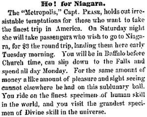 “Ho! for Niagara,” Cleveland (OH) Herald, June 24, 1859
