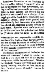 “Triumphal Reception of the Rescuers at Oberlin,” New York Times, July 11, 1859