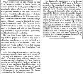 "What is thought at the North of the New Ultimatum,” Fayetteville (NC) Observer, August 15, 1859