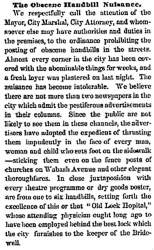 “The Obscene Handbill Nuisance,” Chicago (IL) Press and Tribune, September 23, 1859