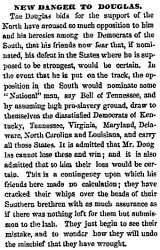 “New Danger To Douglas,” Chicago (IL) Press and Tribune, September 29, 1859