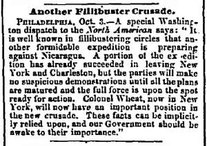“Another Filibuster Crusade,” Chicago (IL) Press and Tribune, October 4, 1859