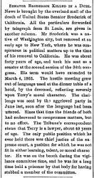 “Senator Broderick Killed in a Duel,” Lowell (MA) Citizen & News, October 10, 1859