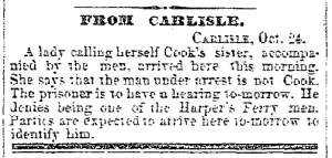 “From Carlisle,” Cleveland (OH) Herald, October 25, 1859