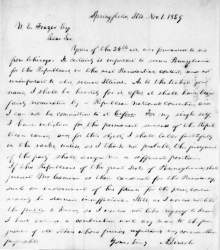 Abraham Lincoln to William E. Frazer, November 1, 1859 (Page 1)