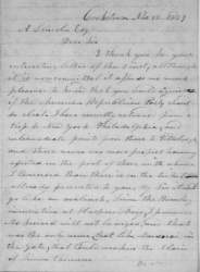 William E. Frazer to Abraham Lincoln, November 12, 1859 (Page 1)