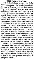 "The Virginia Panic," Chicago (IL) Press and Tribune, November 19, 1859