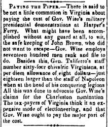 “Paying the Piper,” Atchison (KS) Freedom’s Champion, January 28, 1860