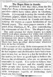 “The Negro Riots in Canada,” Savannah (GA) News, January 30, 1860