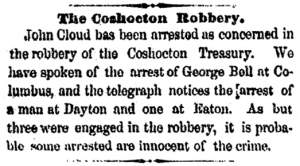 “The Coshocton Robbery,” Cleveland (OH) Herald, January 31, 1859