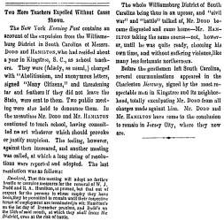 “Two More Teachers Expelled Without Cause Shown,” Milwaukee (WI) Sentinel, February 2, 1860