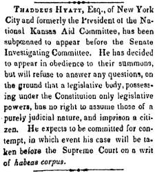 “Thaddeus Hyatt,” Atchison (KS) Freedom’s Champion, February 11, 1860