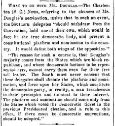 “What to do with Mr. Douglas,” Boston (MA) Advertiser, February 23, 1860