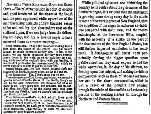 “Northern White Slaves and Southern Black Ones,” New York Herald, March 4, 1860