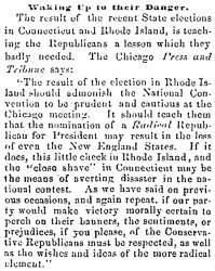“Waking Up to Their Danger,” Newark (OH) Advocate, April 20, 1860