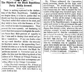 "The Objects of the Black Republican Party Boldly Avowed," (Jackson) Mississippian, May 22, 1860