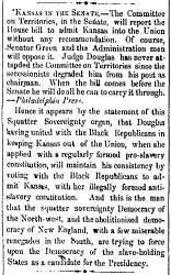 “Kansas in the Senate,” (Jackson) Mississippian, May 23, 1860