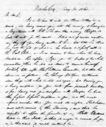 Schuyler Colfax to Abraham Lincoln, May 30, 1860 (Page 1)