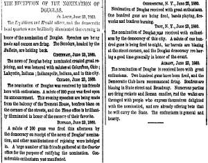“The Reception of the Nomination of Douglas,” New York Herald, June 24, 1860