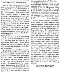 "Precipitate A Revolution," Charlestown (VA)  Free Press, August 9, 1860