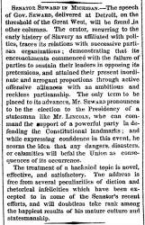 “Senator Seward in Michigan,” New York Times, September 5, 1860