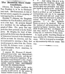 "The Disunion Slave Code Candidate," Ripley (OH) Bee, October 4, 1860