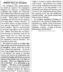 “Illinois Sure for Douglas,” (Montpelier) Vermont Patriot, October 27, 1860