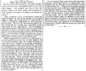 "How Mr. Lincoln Voted,"  Boston (MA) Advertiser, November 8, 1860