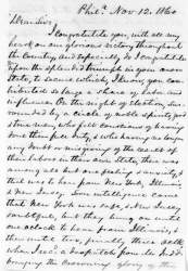 John P. Sanderson to David Davis, November 12, 1860 (Page 1)