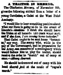 “A Traitor in Embryo,” Cleveland (OH) Herald, November 12, 1860