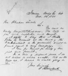 Charles Billinghurst to Abraham Lincoln, November 14, 1860