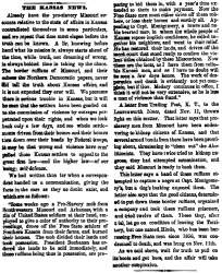 “The Kansas News,” Cleveland (OH) Herald, November 23, 1860