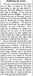 “Nullifying the Laws,” (Montpelier) Vermont Patriot, November 24, 1860