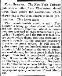 “Fort Sumter,” Lowell (MA) Citizen & News, December 31, 1860