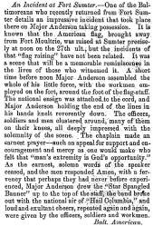 “An Incident at Fort Sumter,” Fayetteville (NC) Observer, January 17, 1861