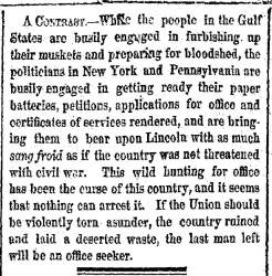 “A Contrast,” New York Herald, January 20, 1861