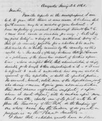 Israel Washburn Jr. to Abraham Lincoln, January 21, 1861 (Page 1)