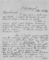Leonard Swett to Abraham Lincoln, January 24, 1861 (Page 1)
