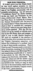 “Bad For Virginia,” Chicago (IL) Tribune, February 20, 1861