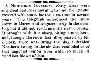 “A Northern Invasion,” Savannah (GA) News, March 20, 1861