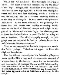 “What Can We Believe?,” Fayetteville (NC) Observer, April 29, 1861